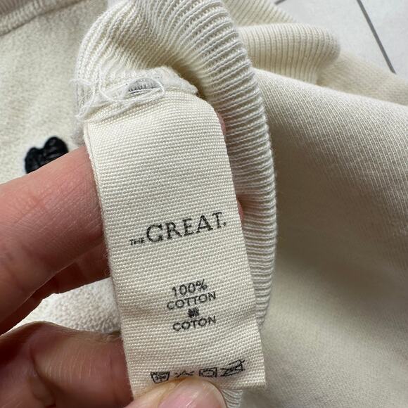 The Great Pants Womens Small Cream Heart Embroidered Crop Jogger Sporty Casual - Picture 5 of 12